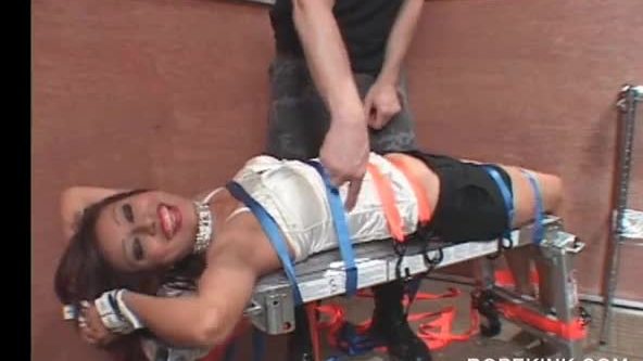 Bdsm newbie strapped and cunt tortured