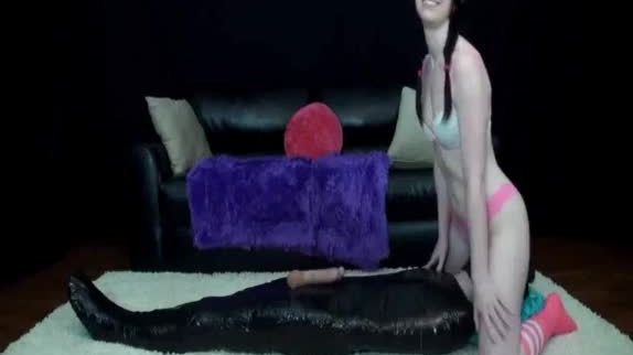 Bondage handjob femdom milking