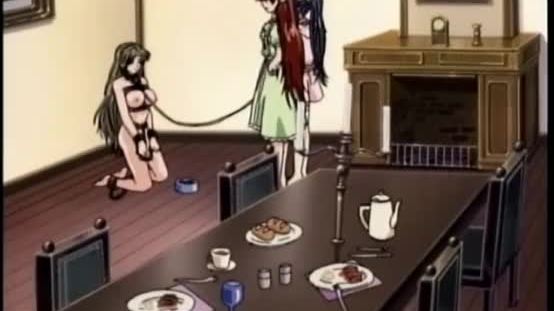 Bondage anime with gagging gets vibrator in her ass and pussy